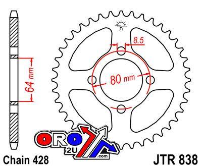 REAR SPROCKET JTR838.38 STEEL, HONDA ROAD thumbnail 3