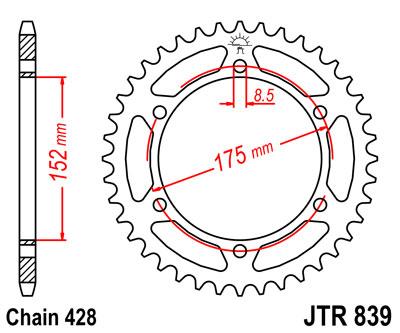 REAR SPROCKET JTR839.53 STEEL thumbnail 4