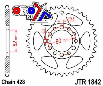 MINO REAR SPROCKET 1842 428 ALLOY, 25-606-428-51 thumbnail 3
