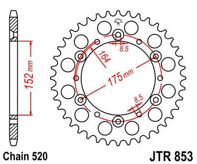 REAR SPROCKET STEEL JTR853.46 BLACK thumbnail 3