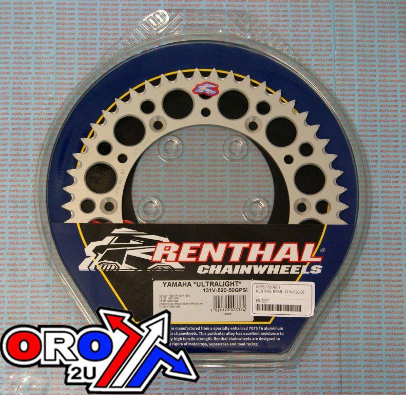 REAR SPROCKET ALLOY RENTHAL, ULTRALITE 131V-520-50GPSI SILVER, 131U-520-50GBSI image 1