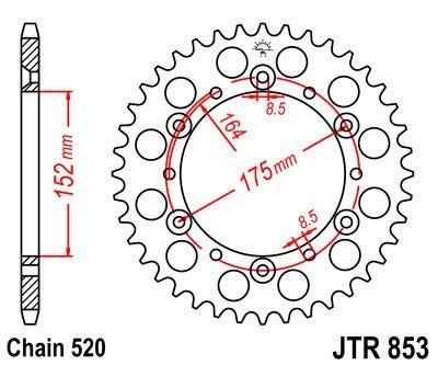 REAR SPROCKET STEEL JTR853-52 thumbnail 4
