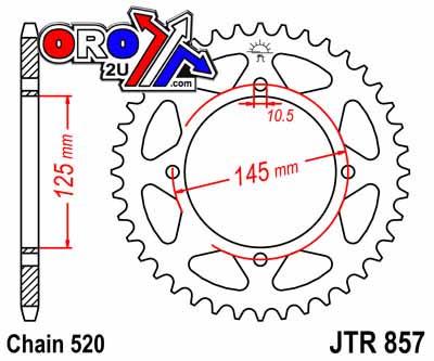 REAR SPROCKET 857-45 ALLOY 520 thumbnail 2