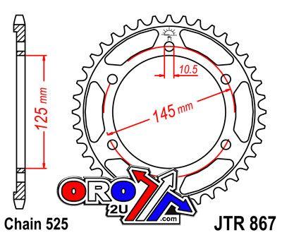 REAR SPROCKET JTR867.43 STEEL, HONDA ROAD thumbnail 3