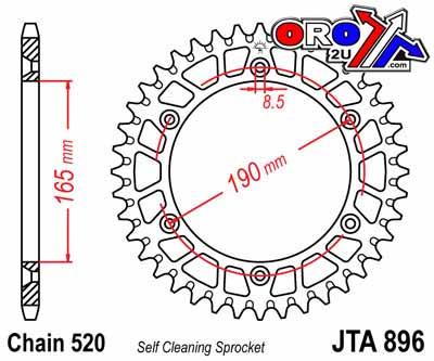 REAR SPROCKET ALLOY SILVER, JTA896.50 JT 7075-T6 Aluminium thumbnail 3