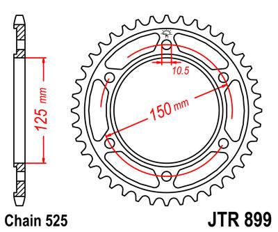 REAR SPROCKET STEEL JTR899.45 thumbnail 6