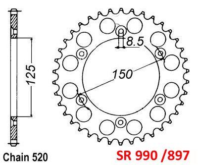 REAR SPROCKET ALLOY 38 [JTR897.38] 520 thumbnail 2