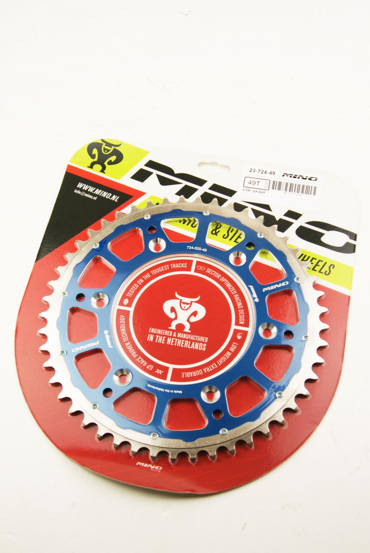 MINO REAR SPROCKET FUSION 2-RING, 23-724-520-49 STEEL/ALLOY BLUE thumbnail 2