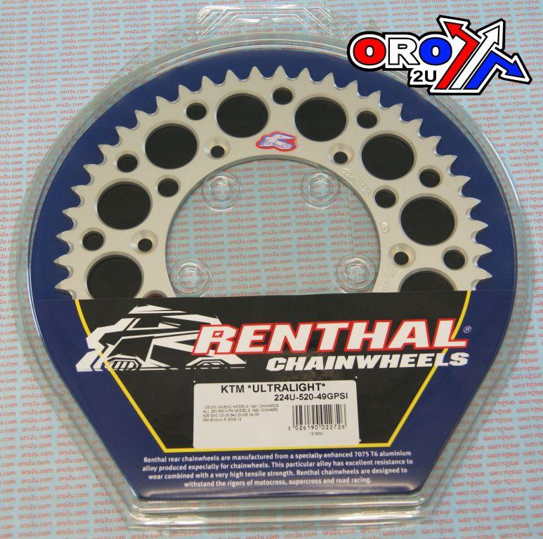 REAR SPROCKET RENTHAL KTM, ULTRALITE 224U-520-49GPSI thumbnail 2