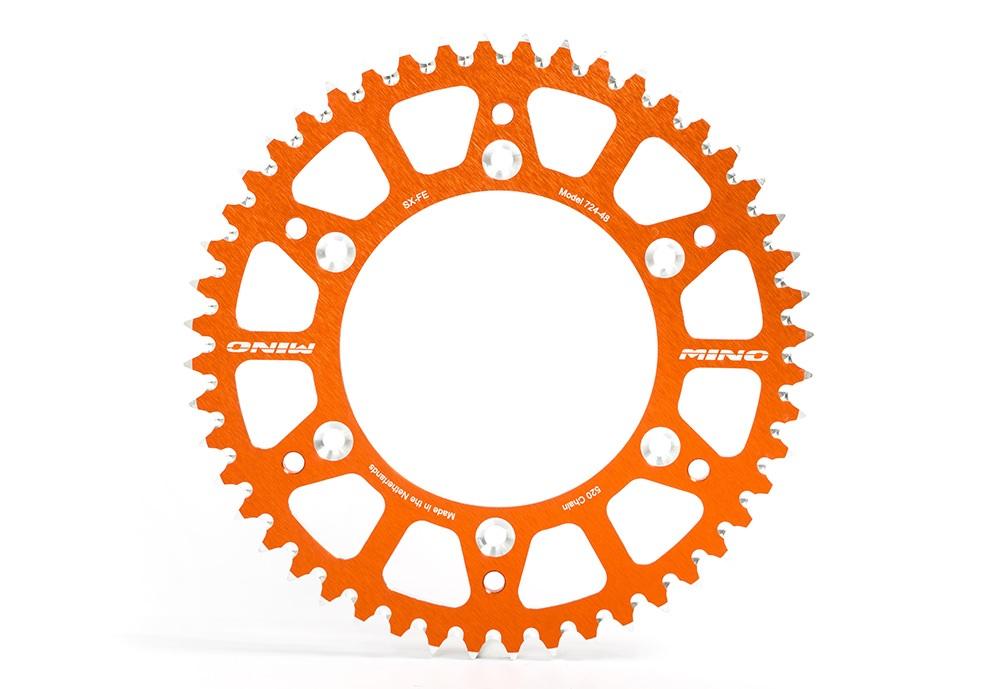 MINO REAR SPROCKET ALLOY ORANGE, 25-724-520-50 ORANGE image 1