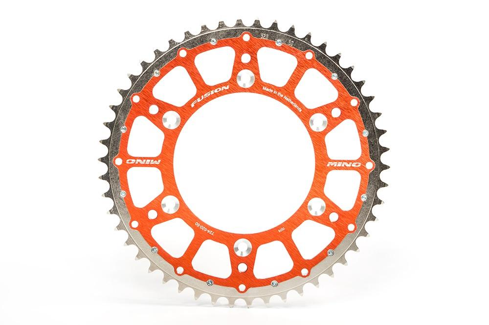 MINO REAR SPROCKET FUSION 2-RING, 23-724-520-51 STEEL/ALLOY ORANGE image 1