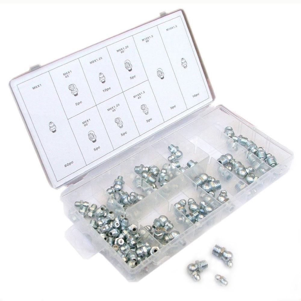 GREASE NIPPLE ASSORTMENT 110pc IN STORAGE BOX - TOOLZONE KDPHW186 thumbnail 2