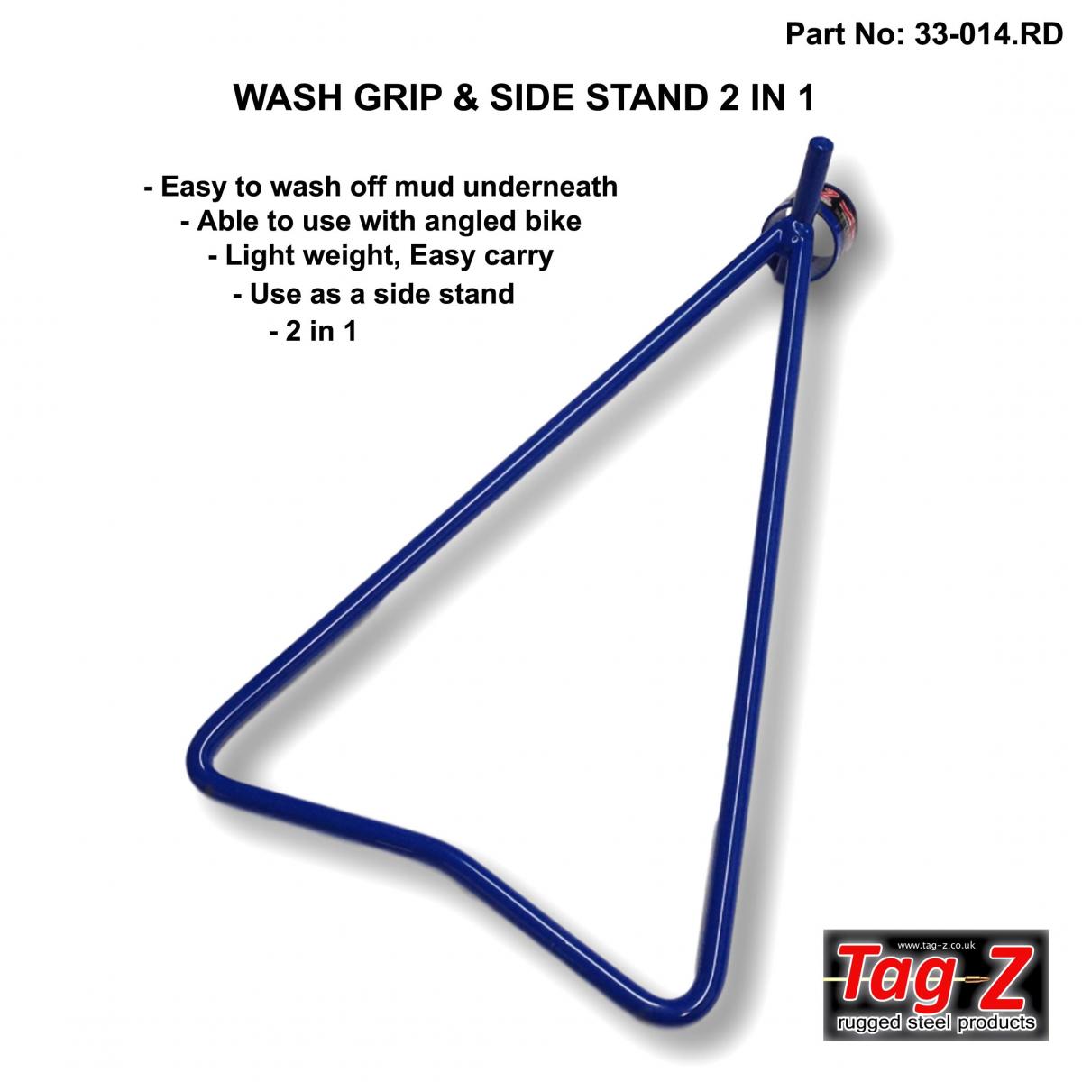 WASH GRIP & SIDE STAND 2 IN 1, TRIANGLE & GRIP STAND - BLUE thumbnail 2