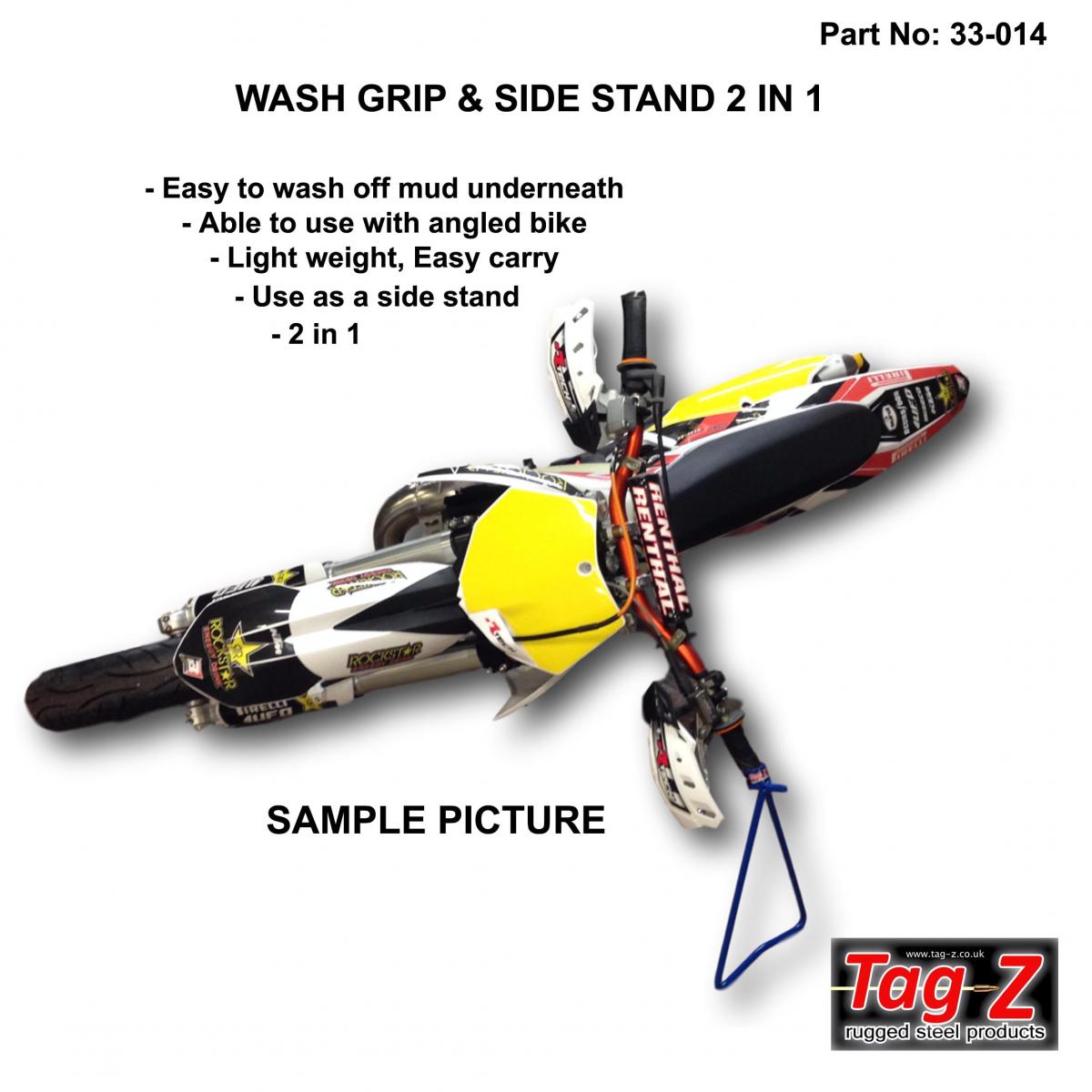 WASH GRIP & SIDE STAND 2 IN 1, TRIANGLE & GRIP STAND - RED thumbnail 3