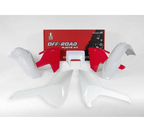 PLASTIC KIT ENDURO 17-18 HUSKY TE/FE/TX, 5 PIECE, COLOUR RED/WHITE, RTECH R-KITHSQ-RQ0-517 image 1