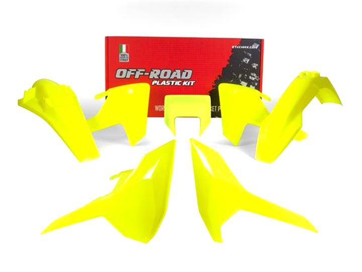 PLASTIC KIT ENDURO 17-18 HUSKY TE/FE/TX, 5 PIECE ,COLOUR NEON YELLOW, RTECH R-KITHSQ-GF0-517 image 1