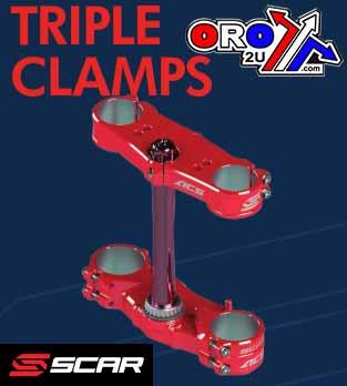 TRIPLE CLAMPS 20 RED CRF, OFFSET 20mm SCAR S2417 thumbnail 2