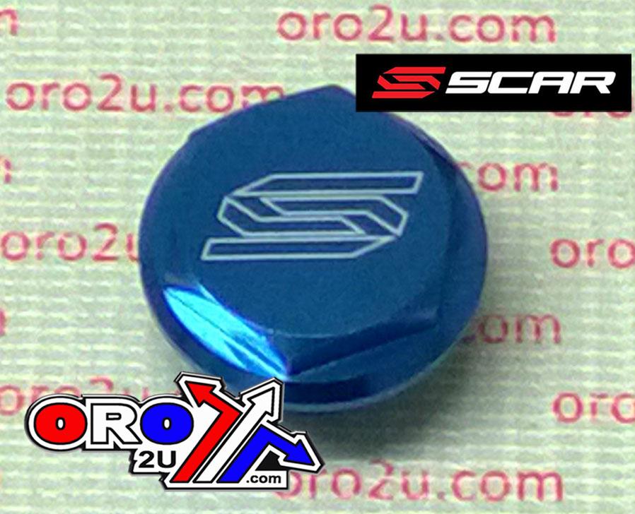 REAR BRAKE RESERVOIR COVER BLUE 04-26 KTM HUSQVARNA HUSABERG SHERCO DUCATI STARK TRIUMPH SCAR 5901B thumbnail 2