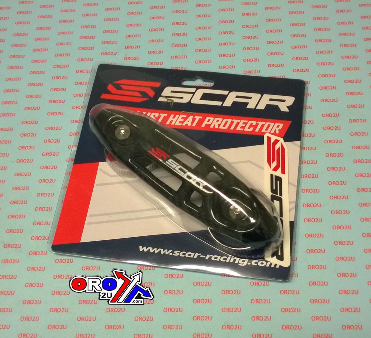 EXHAUST HEAT GUARD CARBON UNIVERSAL 27-51mm HEADER PIPE 190mm SCAR CUHP thumbnail 2