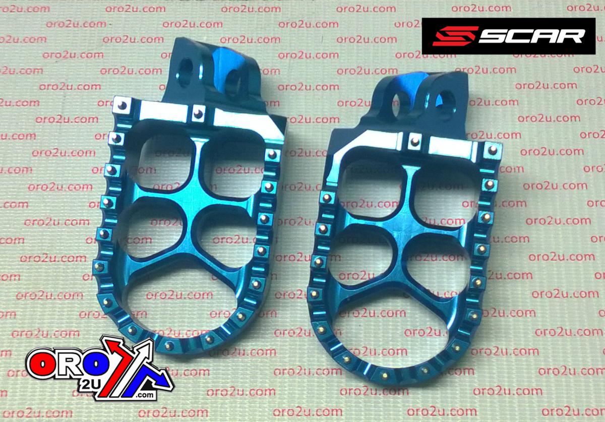 EVO FOOTPEGS BLUE 98-26 KAWASAKI KX 65 85 57mm ALUMINIUM BILLET SCAR S3512B thumbnail 2