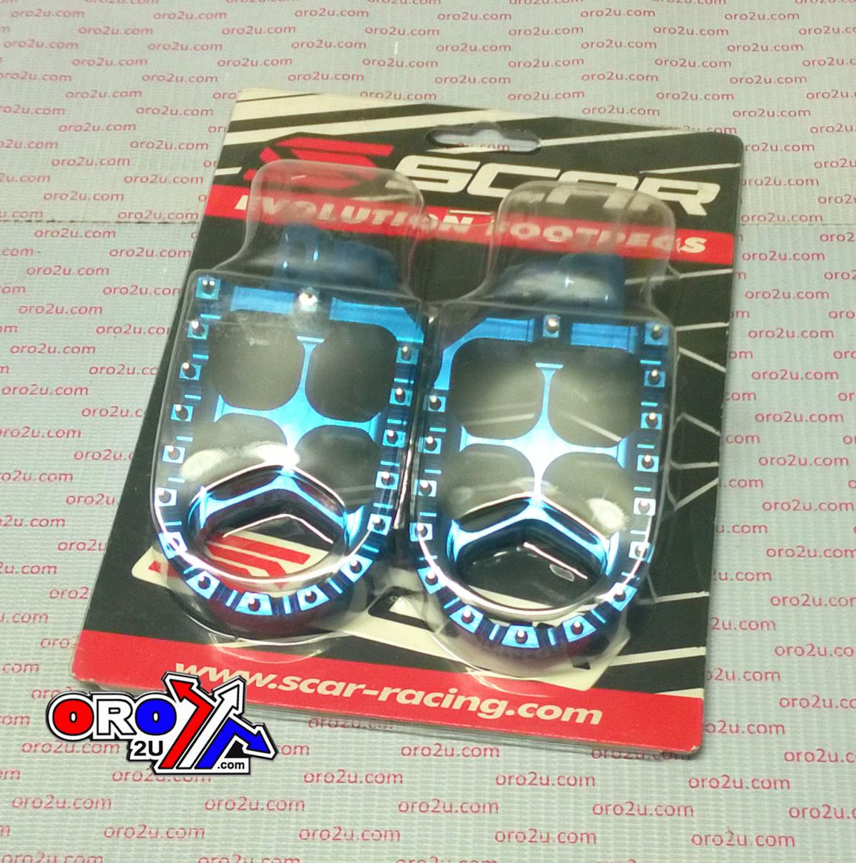 EVO FOOTPEGS BLUE 98-26 KAWASAKI KX 65 85 57mm ALUMINIUM BILLET SCAR S3512B thumbnail 3