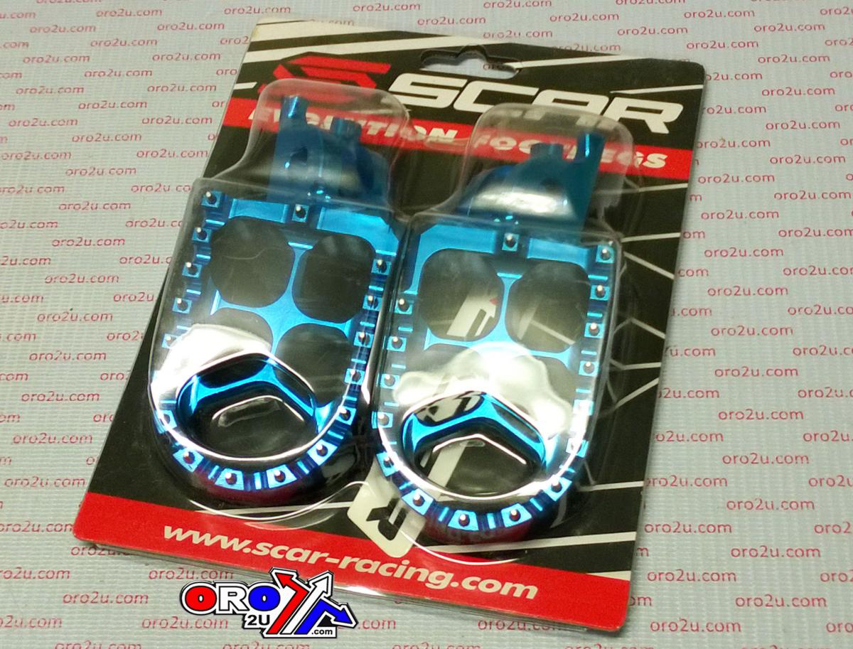 EVO FOOTPEGS BLUE CRF KXF ALUMINIUM BILLET SCAR S3515B thumbnail 3