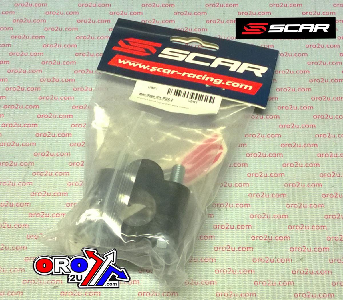 HANDLEBAR RISER KIT BLACK UNIVERSAL 22.2mm 20mm RISE SCAR UBR1 thumbnail 3