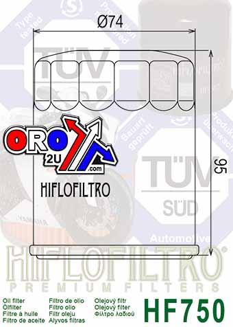 OIL FILTER HIFLO HF750, N26-13440-00-00 YAMAHA thumbnail 2