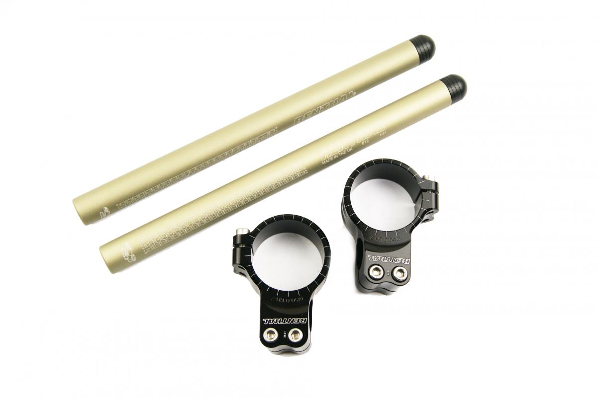 RENTHAL GEN 1 CLIP ONS, 50MM FORK DIAM INC, TUBES 39MM FORW OFFSET 7 DEG DOWN SWEEP CL100 image 1
