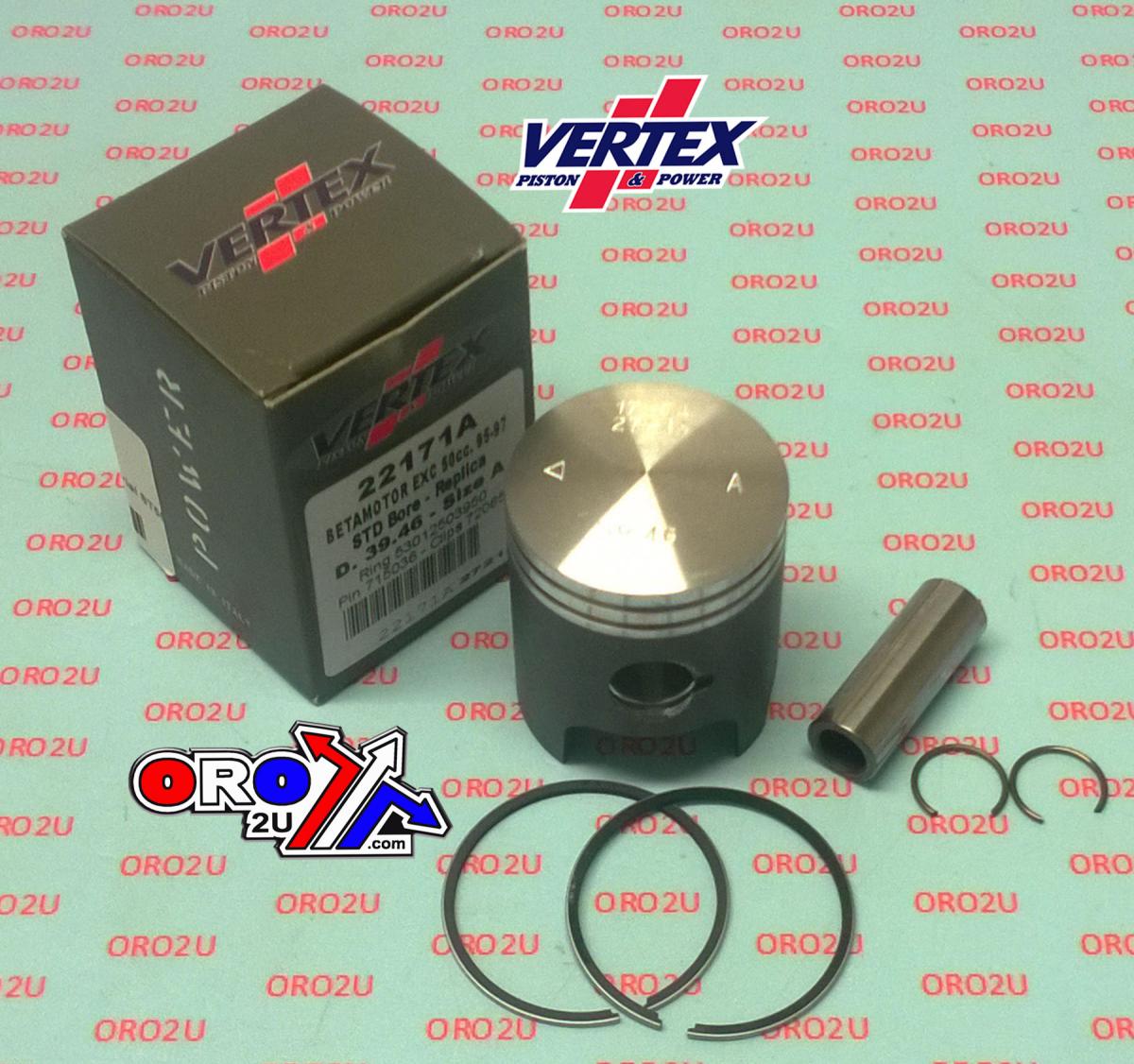 PISTON KIT VERTEX 39.5 E BETA MOTOR RK6/K50 94-97, VERTEX 22171E KTM EXC50 image 1
