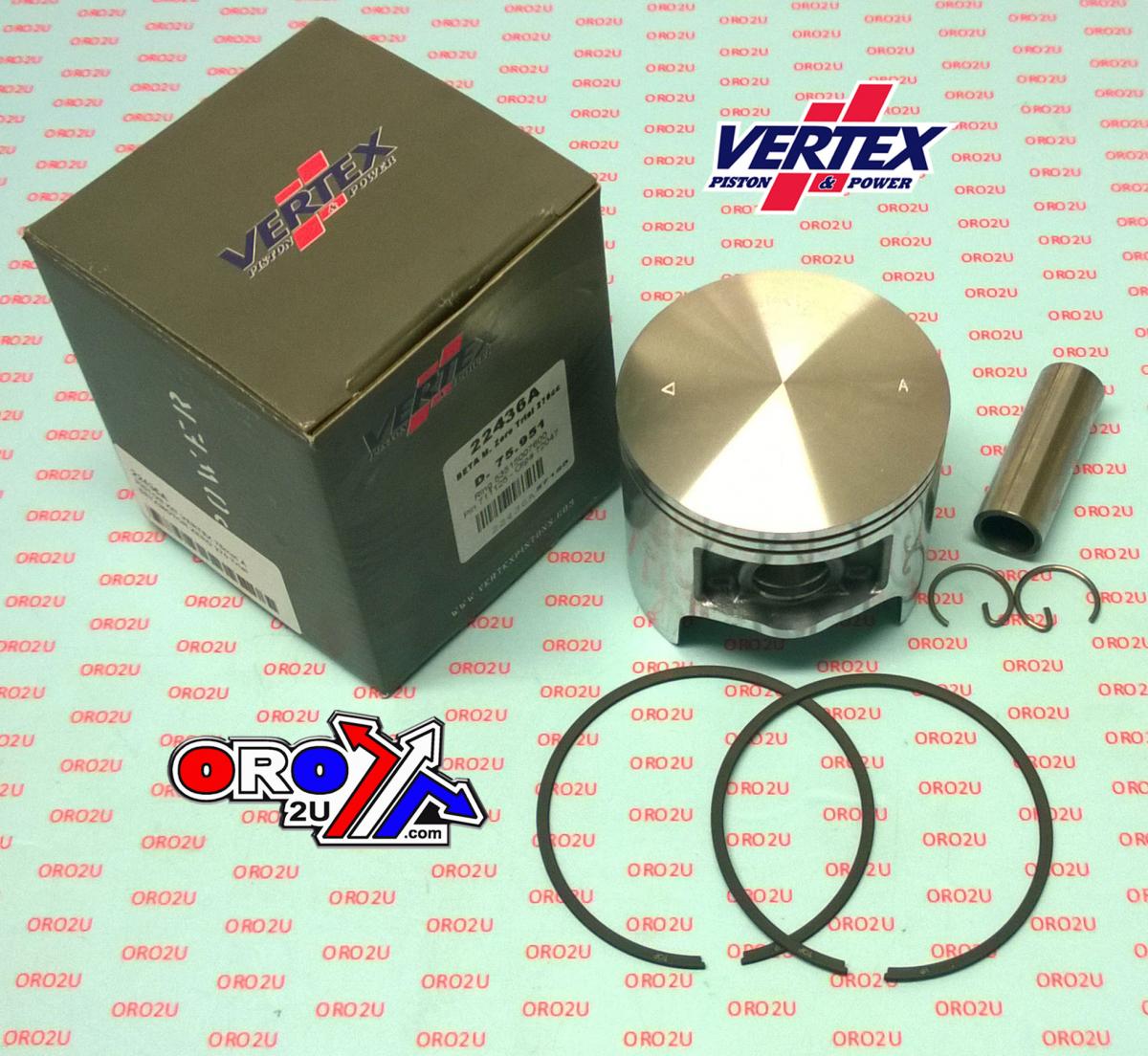 PISTON KIT VERTEX 76.0 A BETAMOTOR ZERO 270 TRIAL, VERTEX 22436A image 1