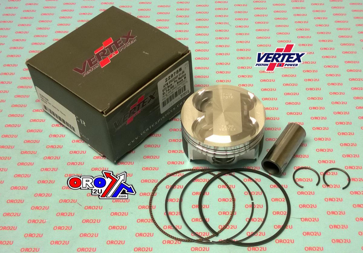 PISTON KIT VERTEX 75.0 B BETA RR 250 05-07, VERTEX 22978B KTM EXC 250 01-06 COMPR 12,0:1 thumbnail 2