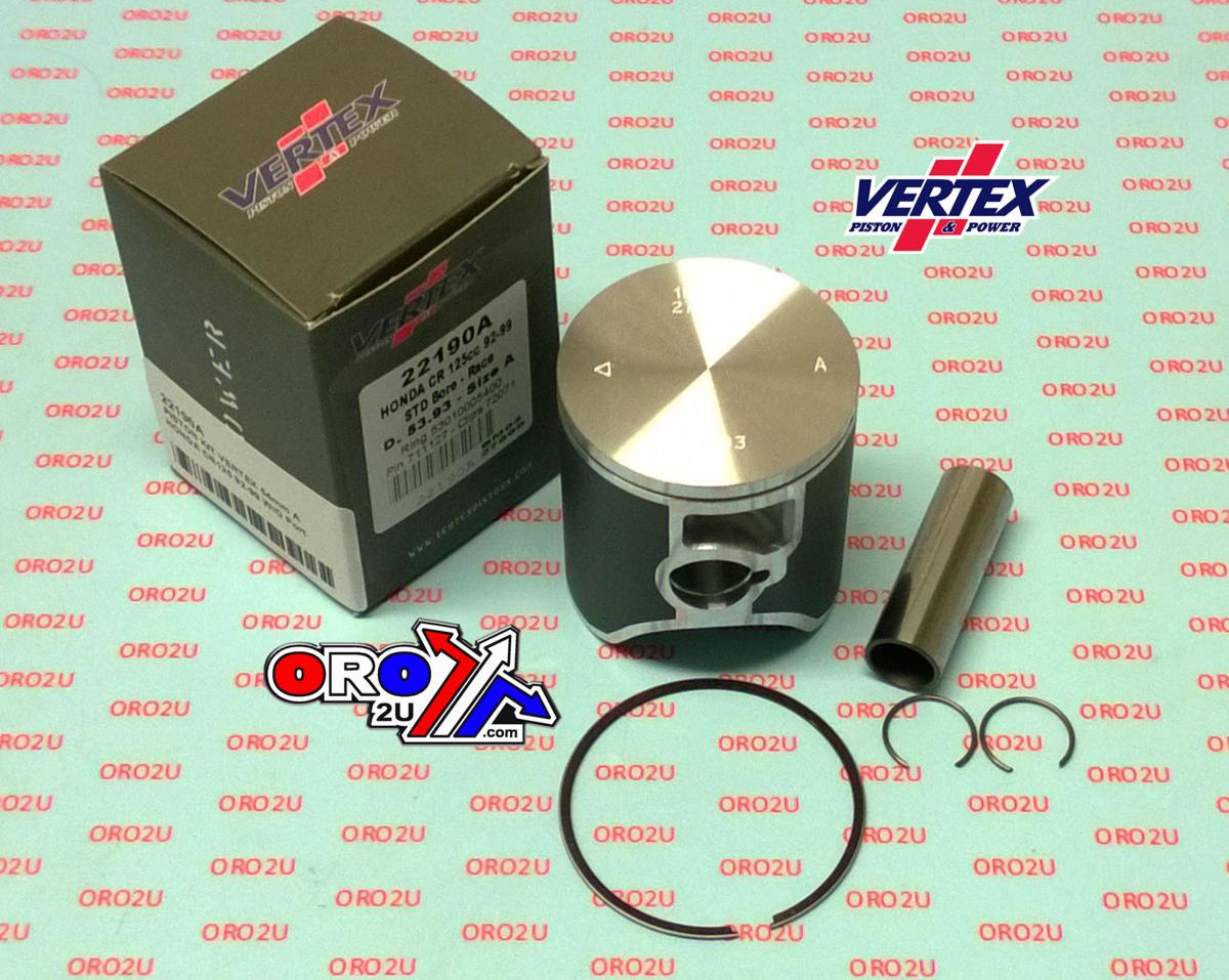PISTON KIT VERTEX 54 E HONDA CR 125 92-99, VERTEX 22190E W/O PORT image 1