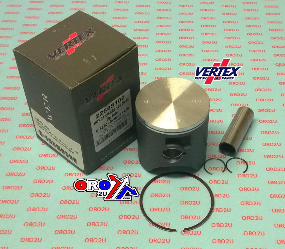 PISTON KIT VERTEX 54.0 D HONDA CR/CRE 125 00-03, VERTEX 22685D thumbnail 2