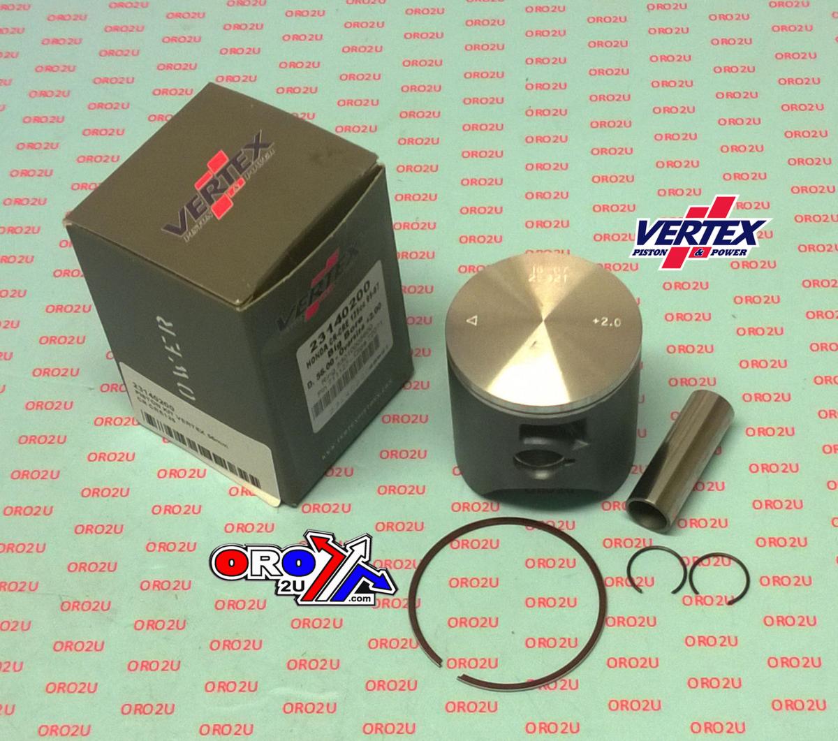 PISTON KIT VERTEX 56.0 HONDA CR/CRE 125 05-07, VERTEX 23140200 OS +2.00 thumbnail 2