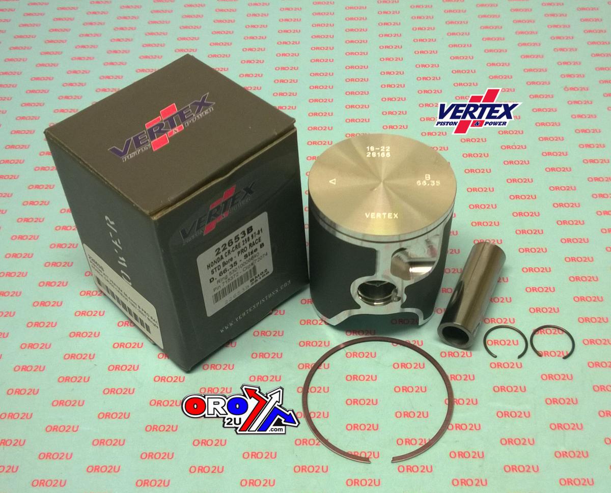 PISTON KIT VERTEX 66.4 D HONDA CR/CRE 250 97-01 PRO RACE, VERTEX 22653D SINGLE RING image 1
