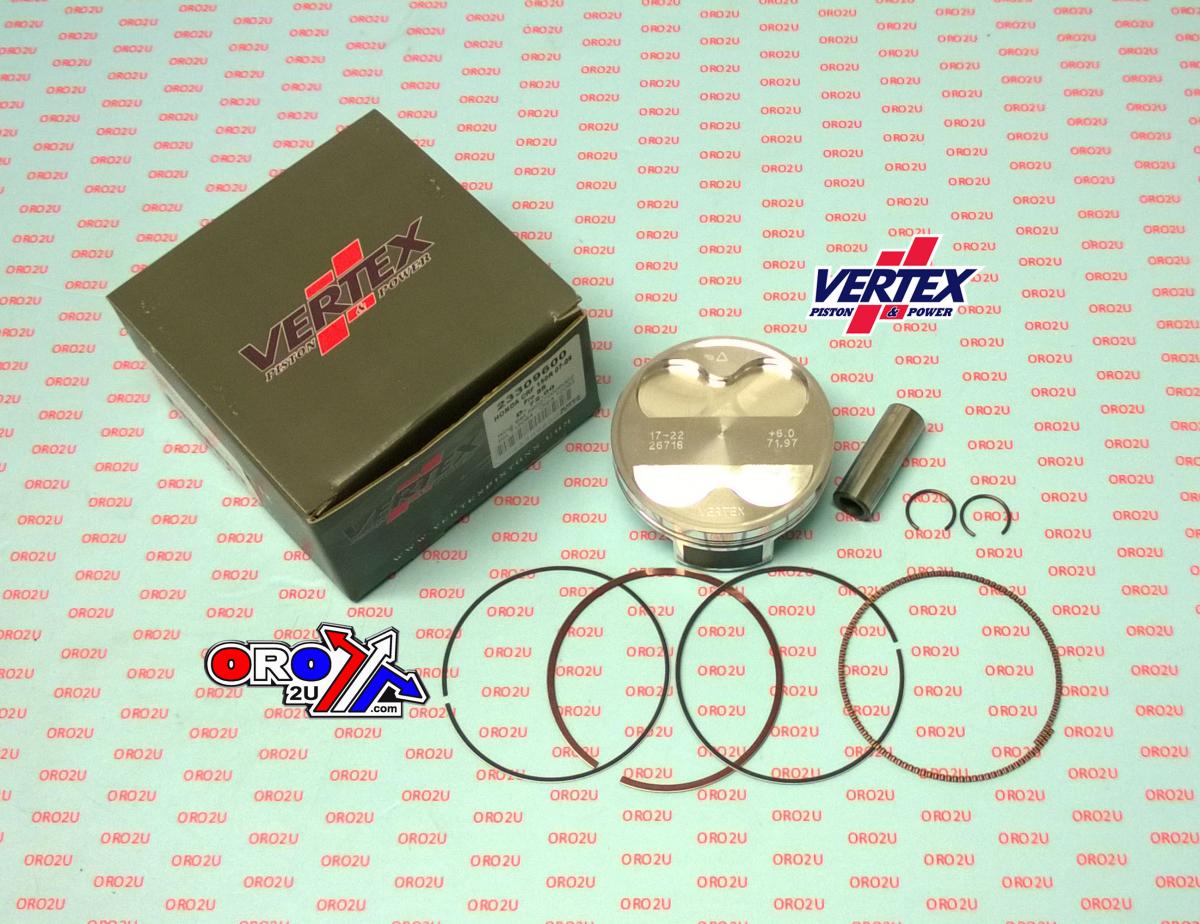 PISTON KIT VERTEX 72.0 HONDA CRF 150 07-09, VERTEX 23309600 OS +6.00 BIG BORE XL COMPR 11,7:1 image 1
