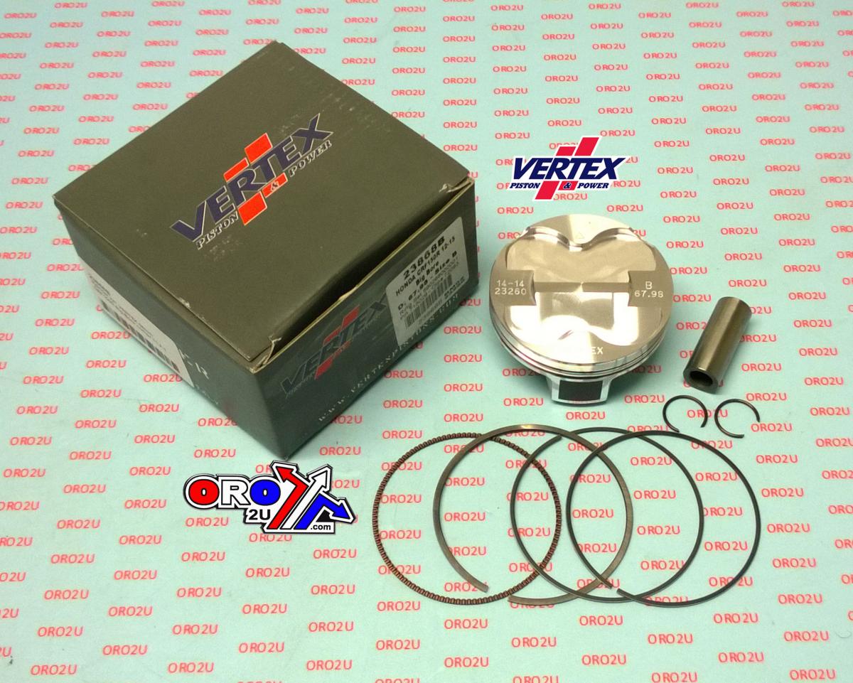 PISTON KIT VERTEX 68.0 C HONDA CRF 150 12-22, VERTEX 23868C OS+2.00 BIG BORE COMPR 11,7:1 thumbnail 2
