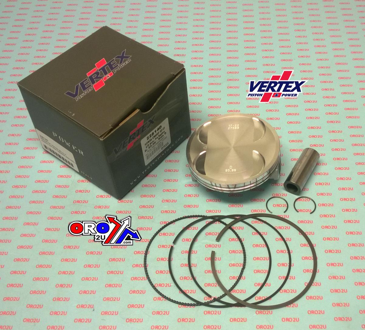 PISTON KIT VERTEX 96.0 B HONDA CRF/CRE 450 R/X 02-03, VERTEX 22814B COMPR 11,5:1 thumbnail 2