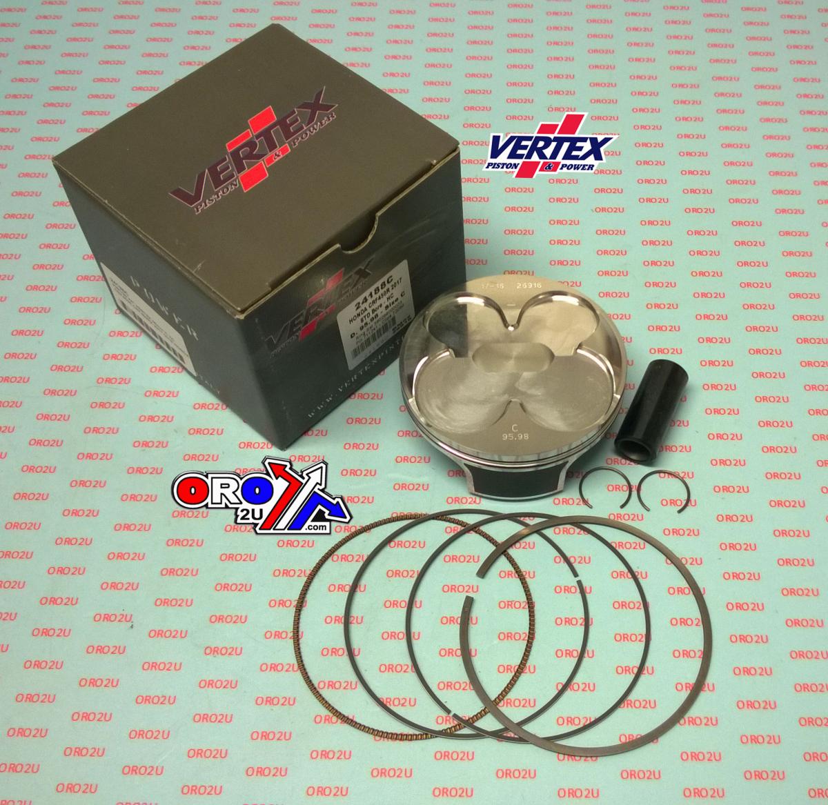 PISTON KIT VERTEX 96.0 B HC HONDA CRF 450 R/RX 17-18, VERTEX 24188B HC COMPR 14,4:1 image 1