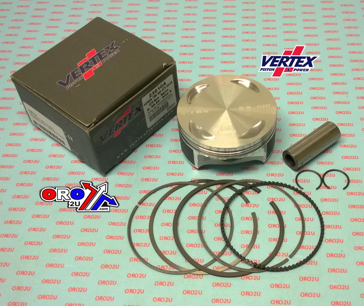 PISTON KIT VERTEX 89.0 HONDA TRX 400 STROKER 99-08, VERTEX 23610A image 1
