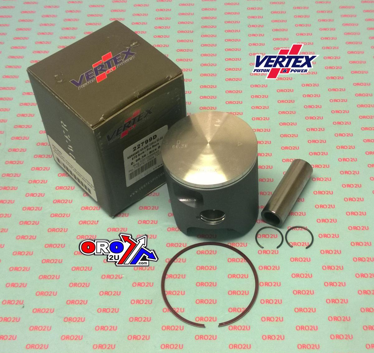 PISTON KIT VERTEX 66.4 C KAWASAKI KX/KXE 250 02-04 PRO RACE, VERTEX 22799C SINGLE RING image 1