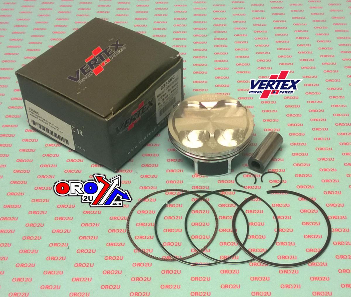 PISTON KIT VERTEX 77.0 C KAWASAKI KX/KXE 250 2010, VERTEX 23566C COMPR 13,2:1 thumbnail 2
