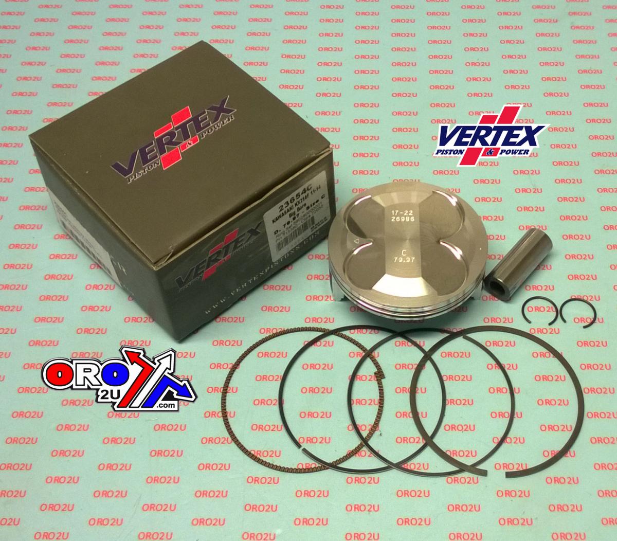 PISTON KIT VERTEX 80.0 C KAWASAKI KX/KXE 250 11-14, VERTEX 23654C OS+3.00 BIG BORE COMPR 13,5:1 thumbnail 2