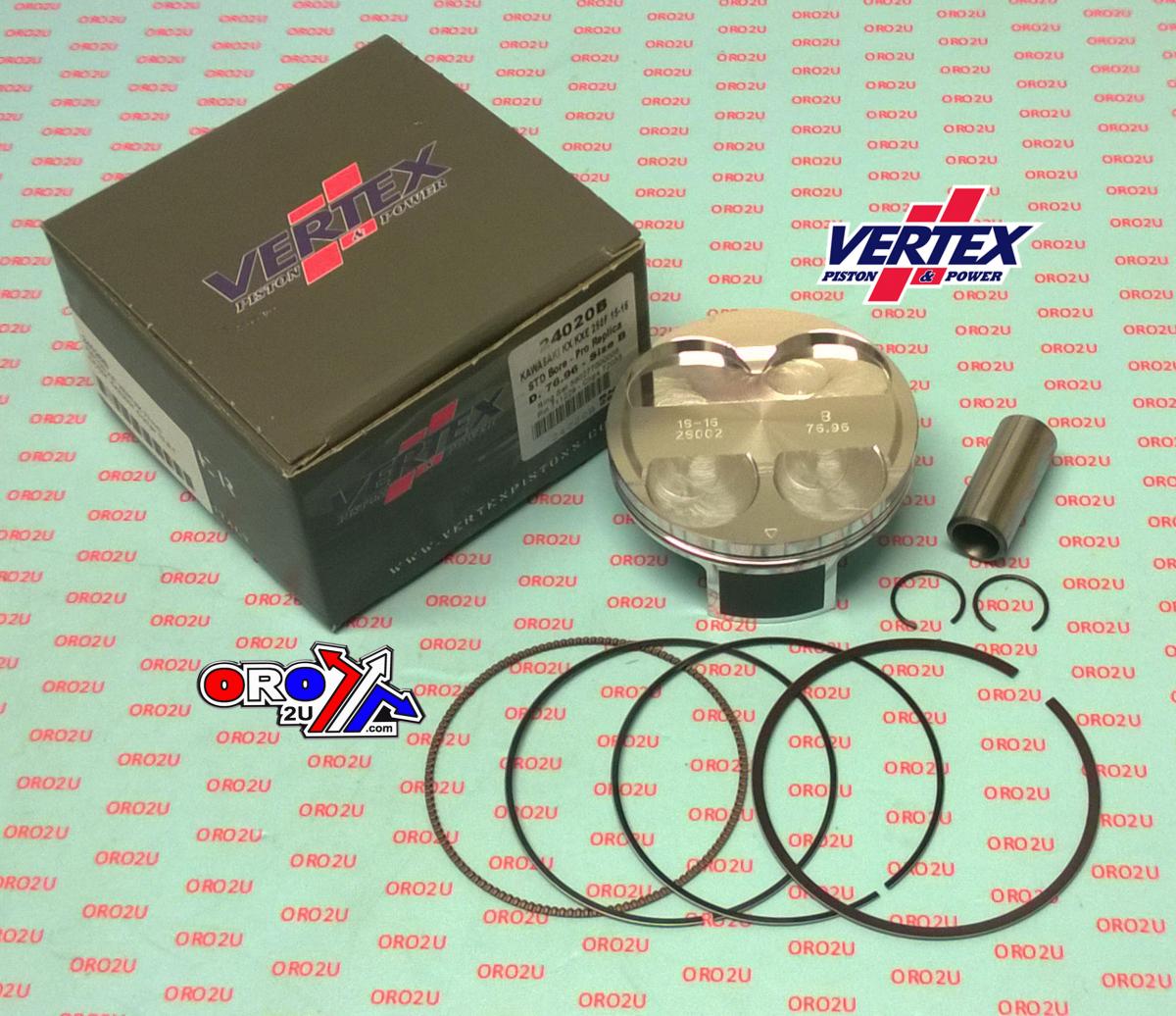 PISTON KIT VERTEX 77.0 D KAWASAKI KX/KXE 250 15-16, VERTEX 24020D COMPR 13,8:1 thumbnail 2
