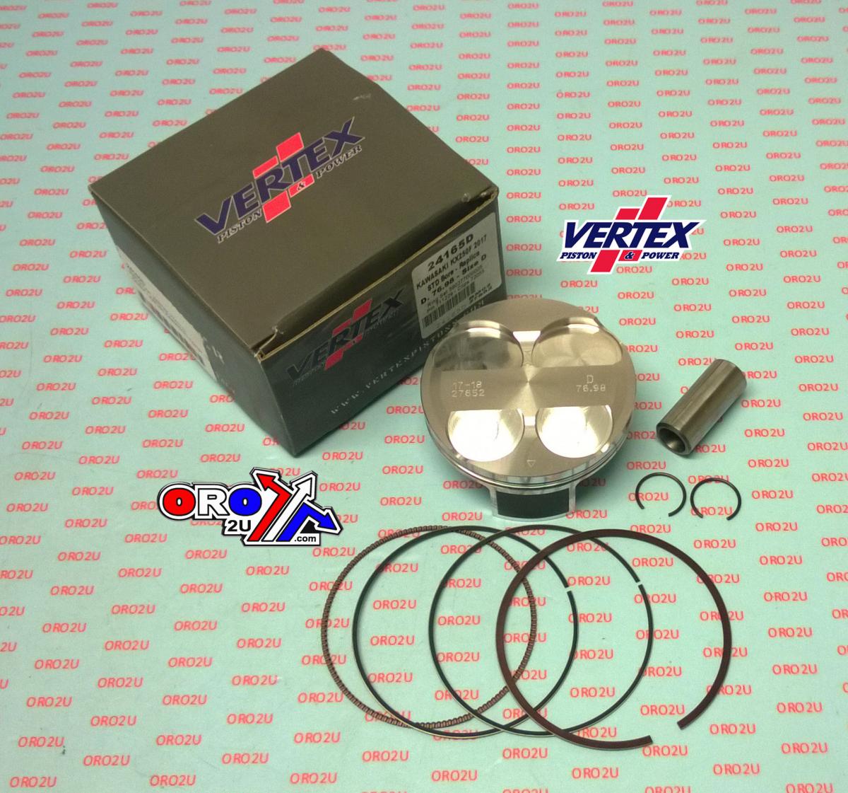 PISTON KIT VERTEX 77.0 D KAWASAKI KX/KXF 250 2017, VERTEX 24165D COMPR 13,7:1 image 1