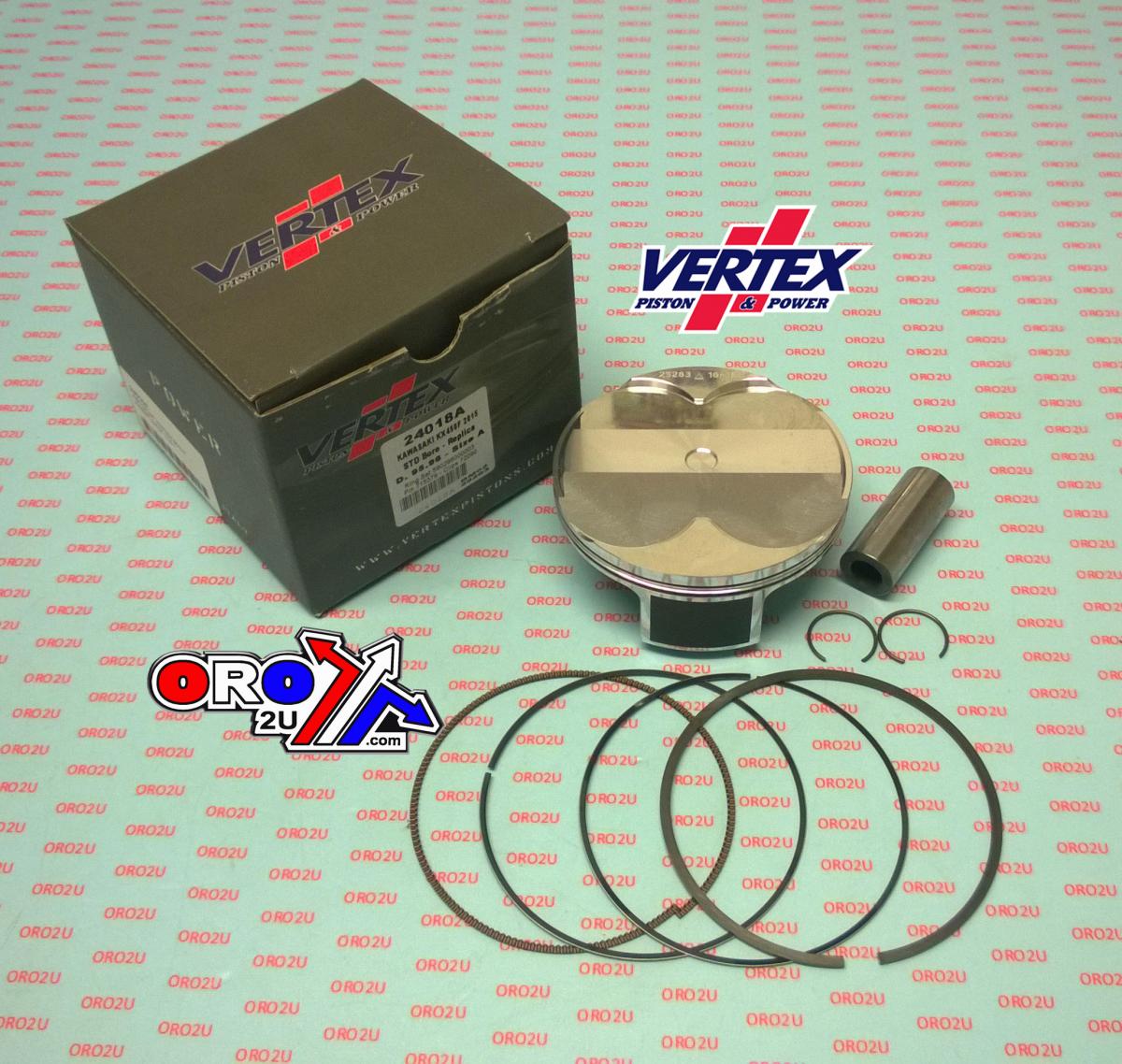 PISTON KIT VERTEX 96.0 B KAWASAKI KX 450 2015, VERTEX 24018B COMPR 12,5:1 thumbnail 2