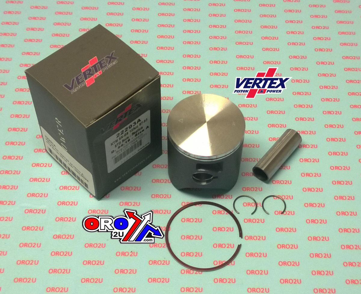 PISTON KIT VERTEX 54.25 E KTM SX/GS 125 87-93 DOME, VERTEX 22293E image 1