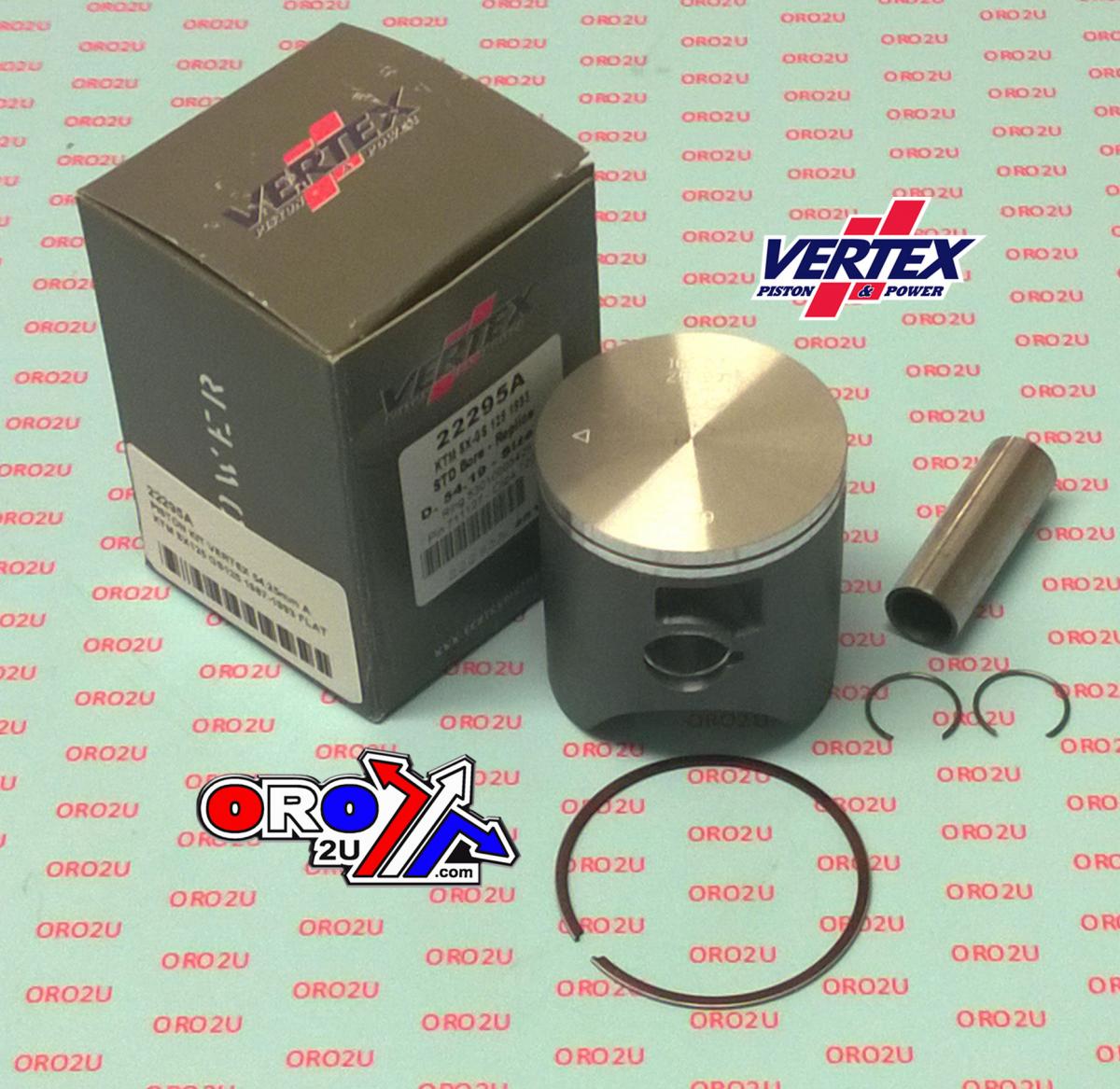 PISTON KIT VERTEX 54.25 E KTM SX/GS 125 87-93 FLAT, VERTEX 22295E image 1