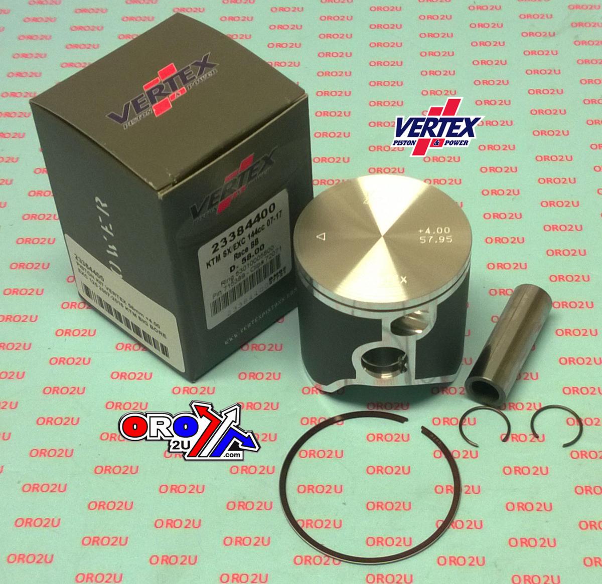 PISTON KIT VERTEX 58.0 KTM EXC 125 07-16, VERTEX 23384400 OS +4.00 BIG BORE image 1